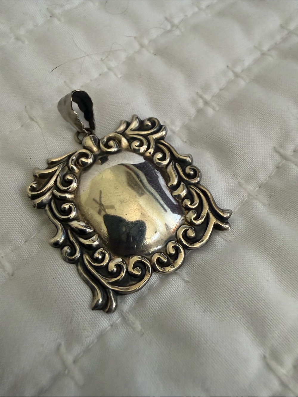 Ornate Sterling Silver Filigree Pendant Thailand 925